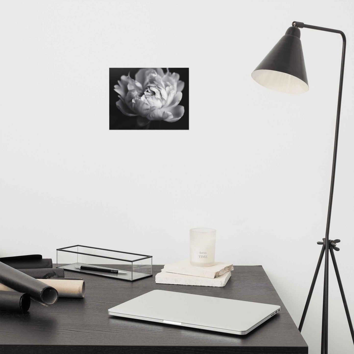 Shadow and Silk Floral Photorealistic Digital Art Peony Artwork Loose Print