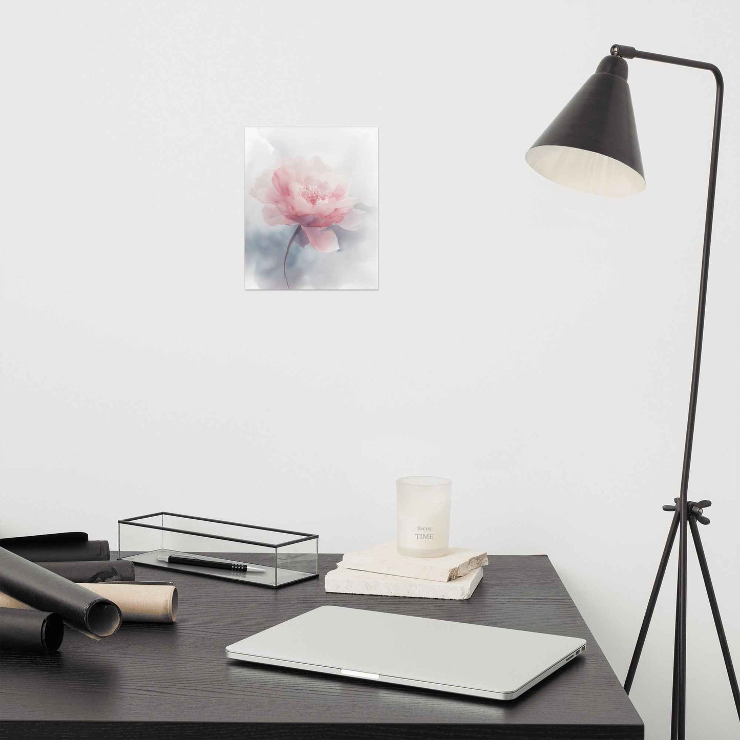 Soft Reflections Floral Digital Watercolor Painting Blush Peony Artwork Loose Art Print