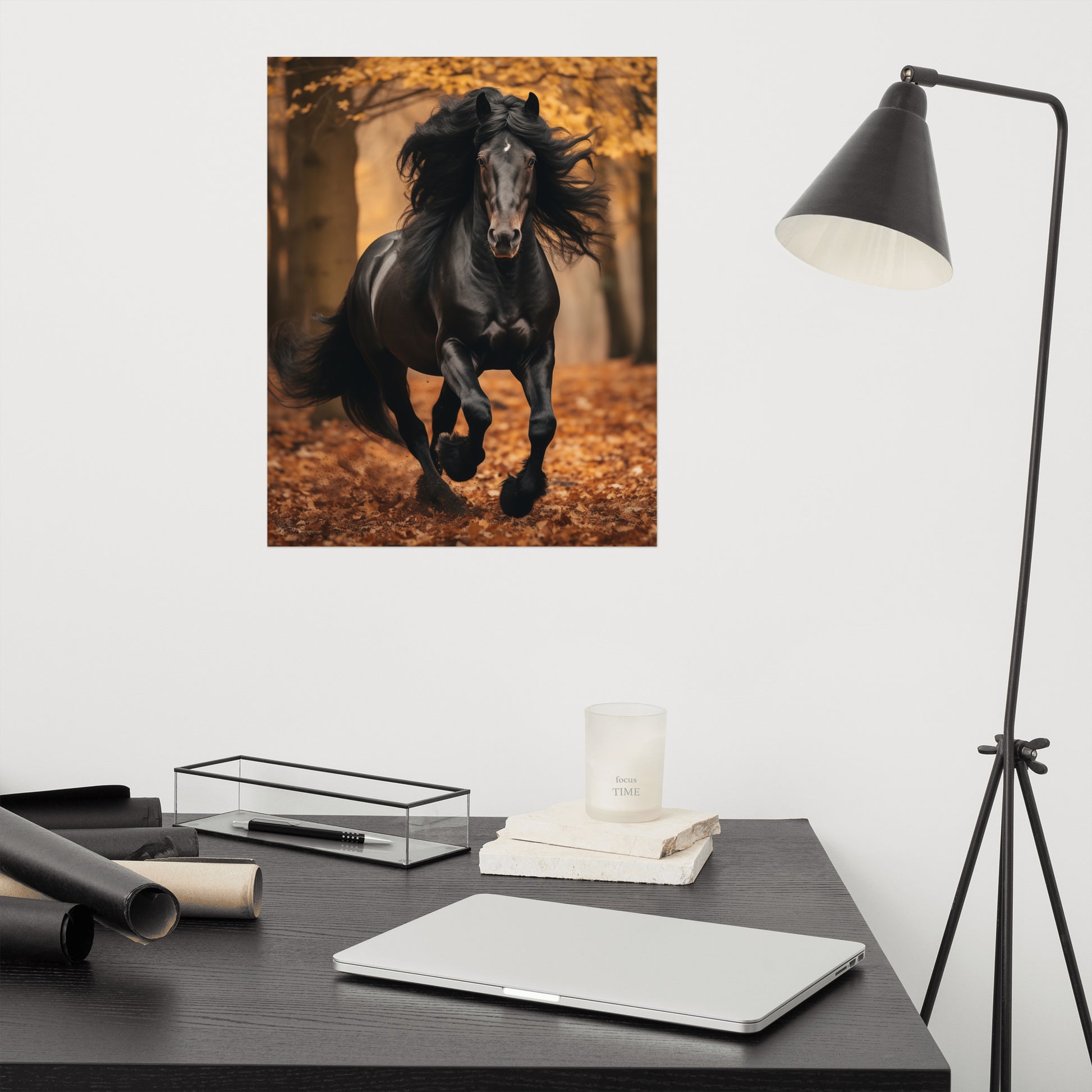 horse art: A Brush with Freedom Rustic Wildlife Photorealism