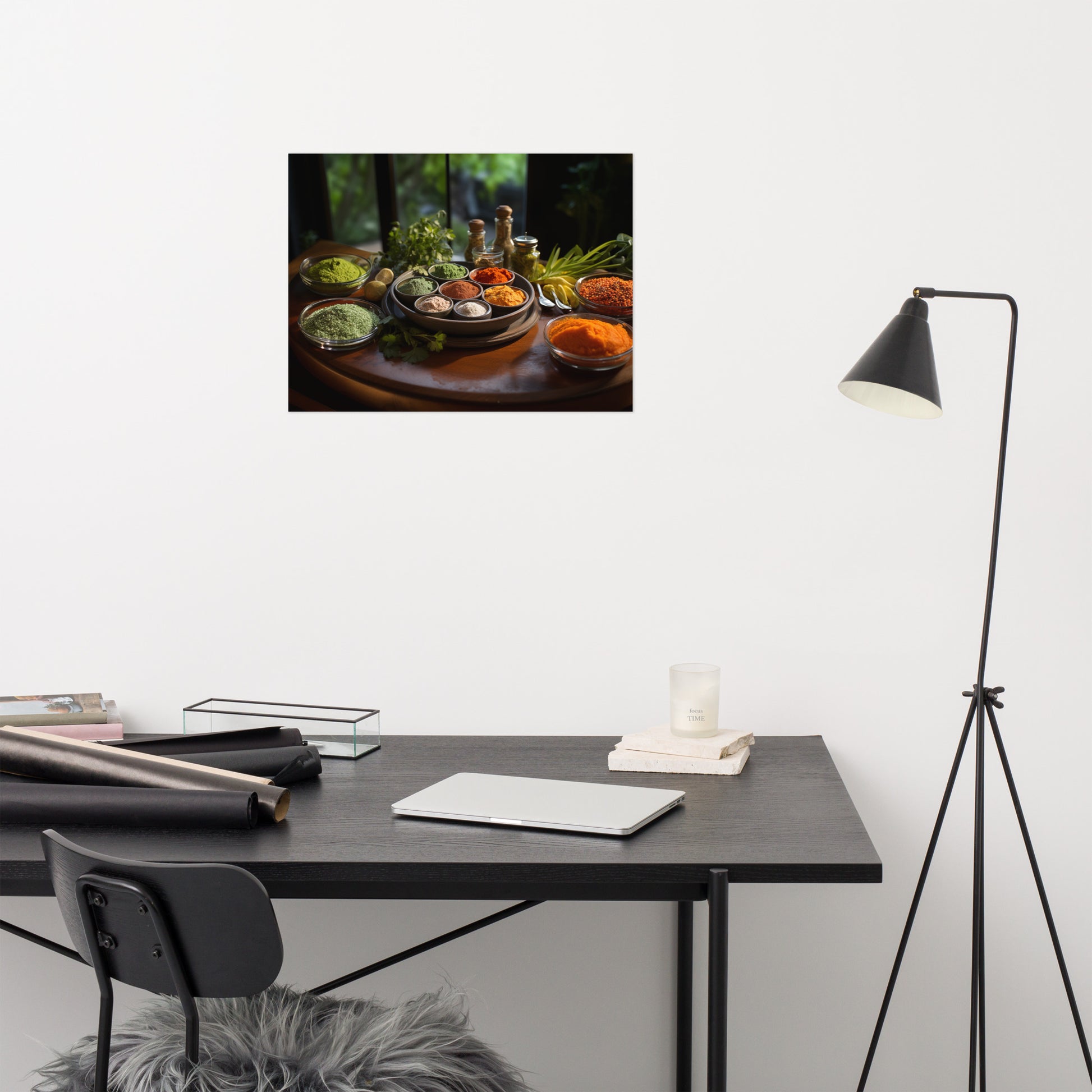 kitchen art prints: A Culinary Rainbow Photorealism Frameable Art Print