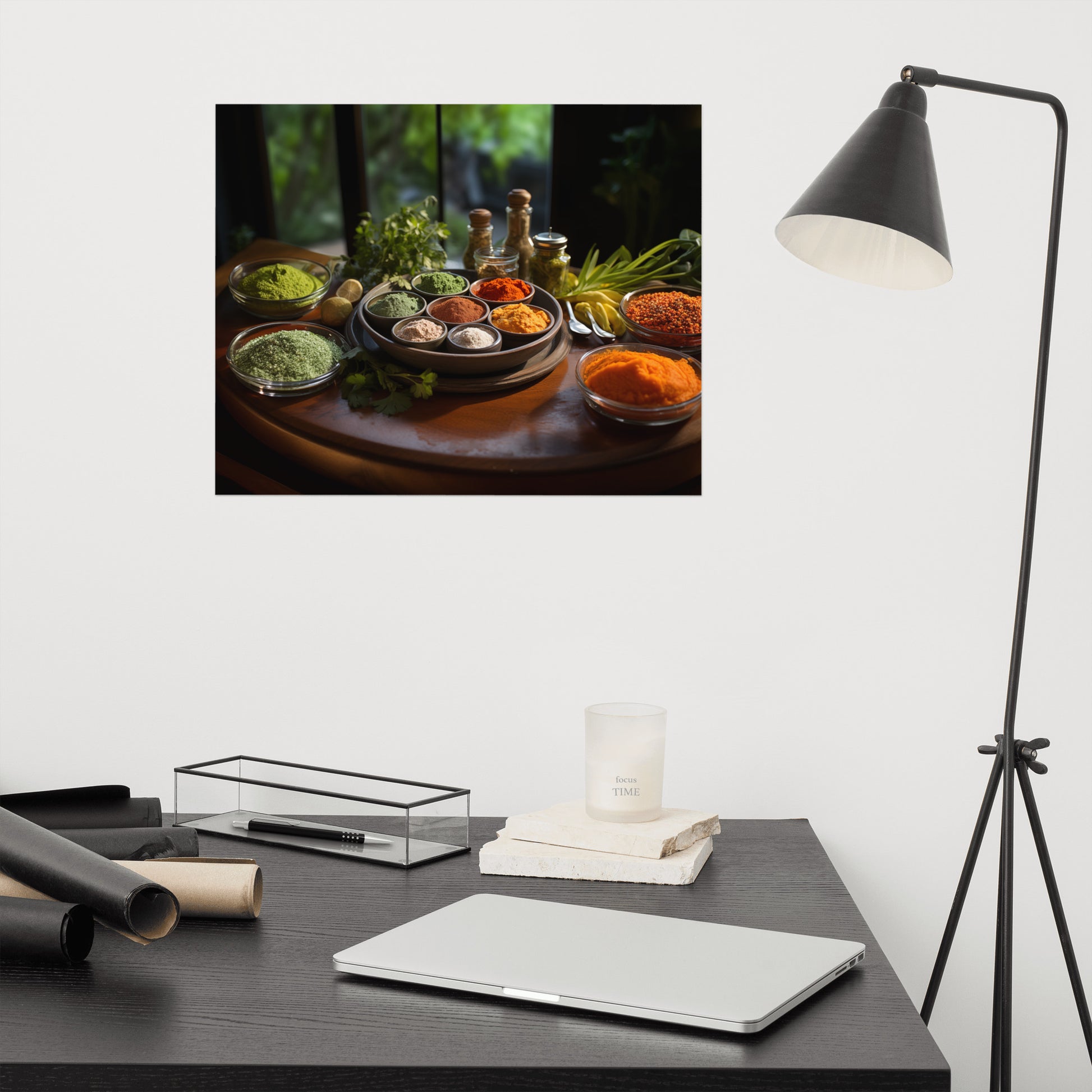 kitchen wall art ideas: A Culinary Rainbow Photorealism Frameable Art Print