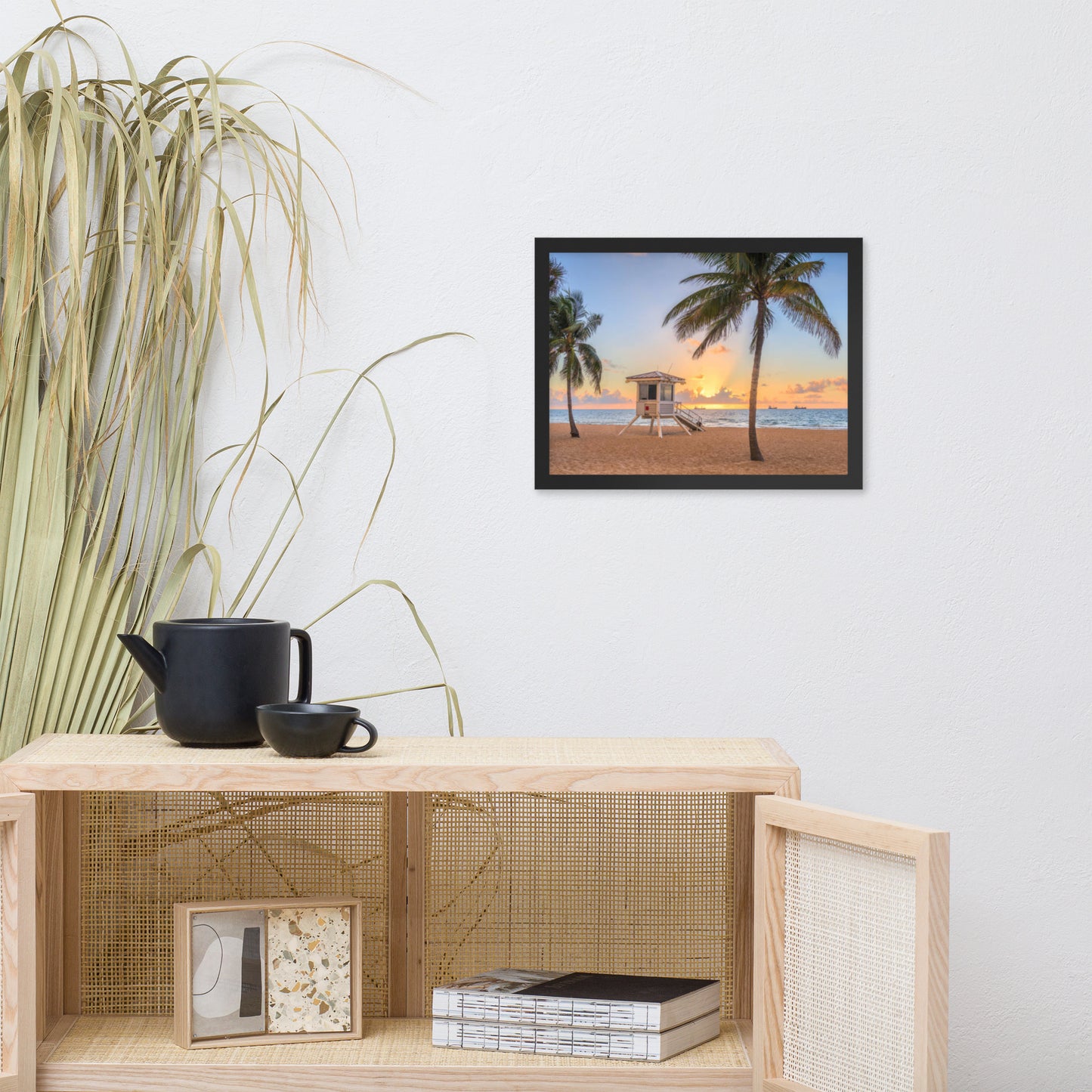 Sunrise Sentinel Coastal Beach Landscape Photograph Framed Wall Art Print