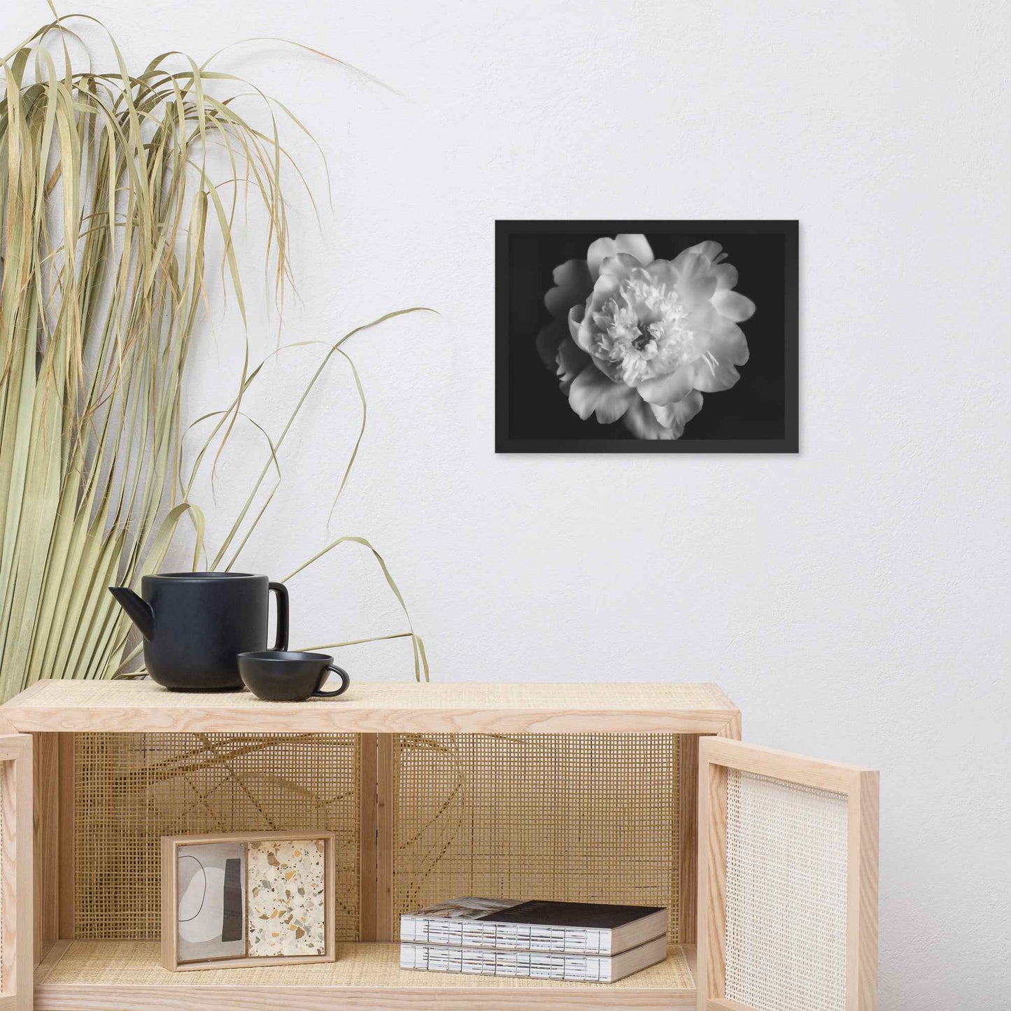 Lingering Fragrance Floral Photorealistic Digital Artwork Peonies Print Framed Wall Art