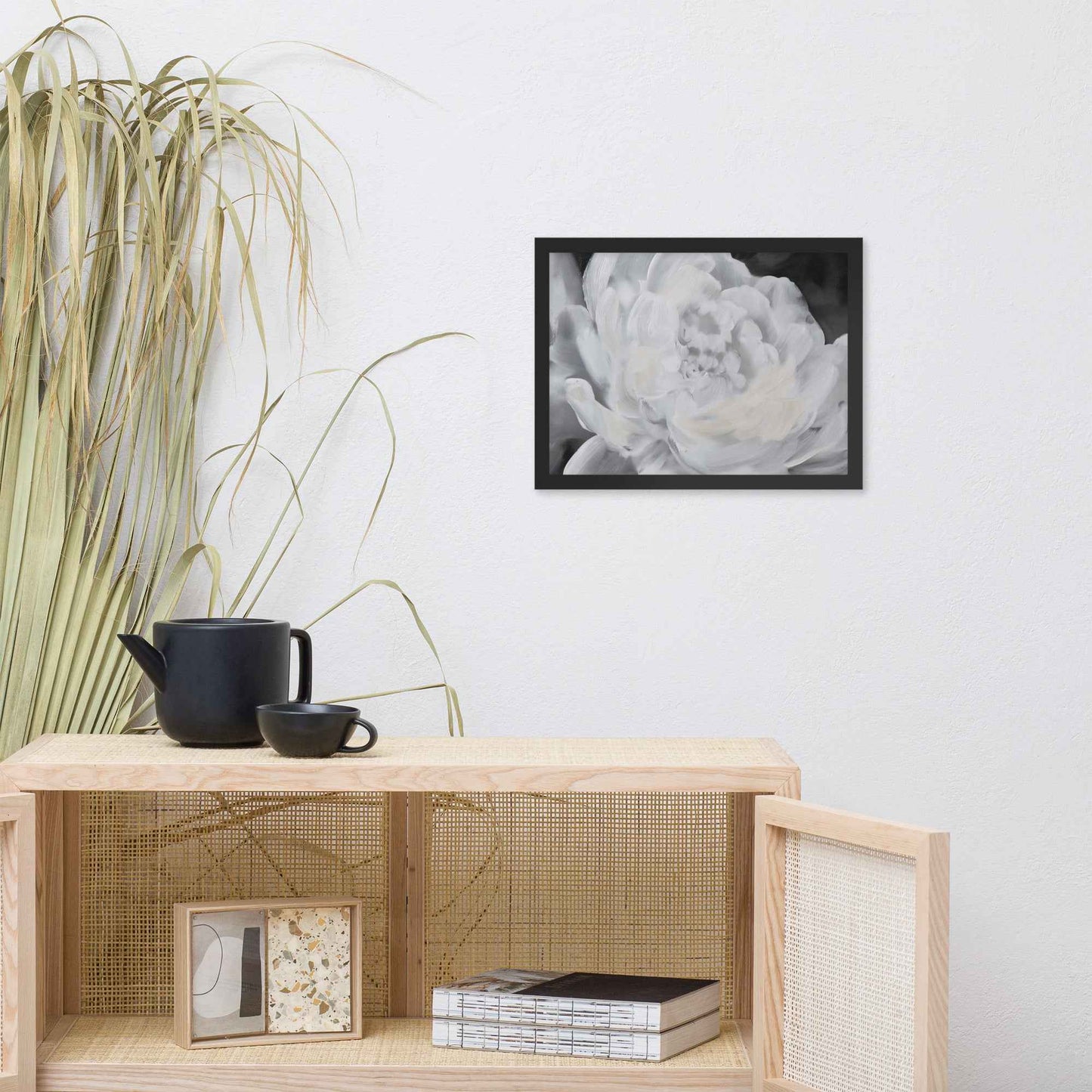 Shadowed Grace Digital Artwork Peony Oil Painting Framed Wall Art Print