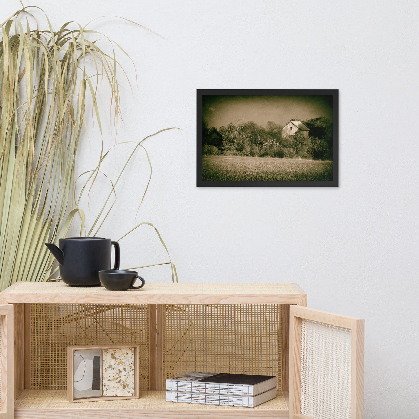 Modern Rustic Wall Art: Abandoned Barn In The Trees - Rural / Rustic / Farmhouse Style / Landscape / Nature Vintage Framed Photo Paper Prints - Artwork - Wall Decor