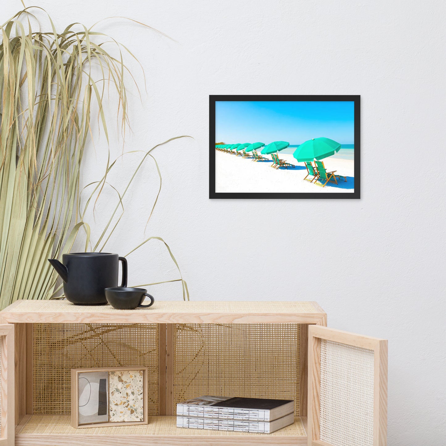 Lazy Days Coastal Beach Landscape Photograph Framed Wall Art Print