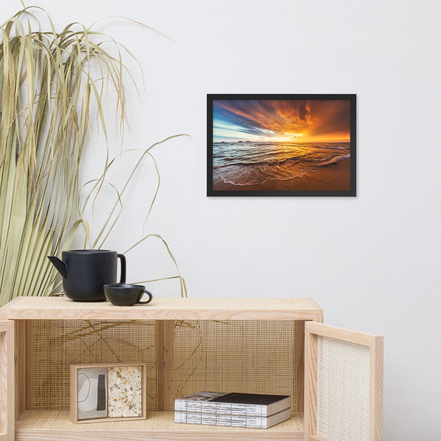 Tranquil Seascape Beach / Coastal Landscape Photograph Framed Wall Art Print