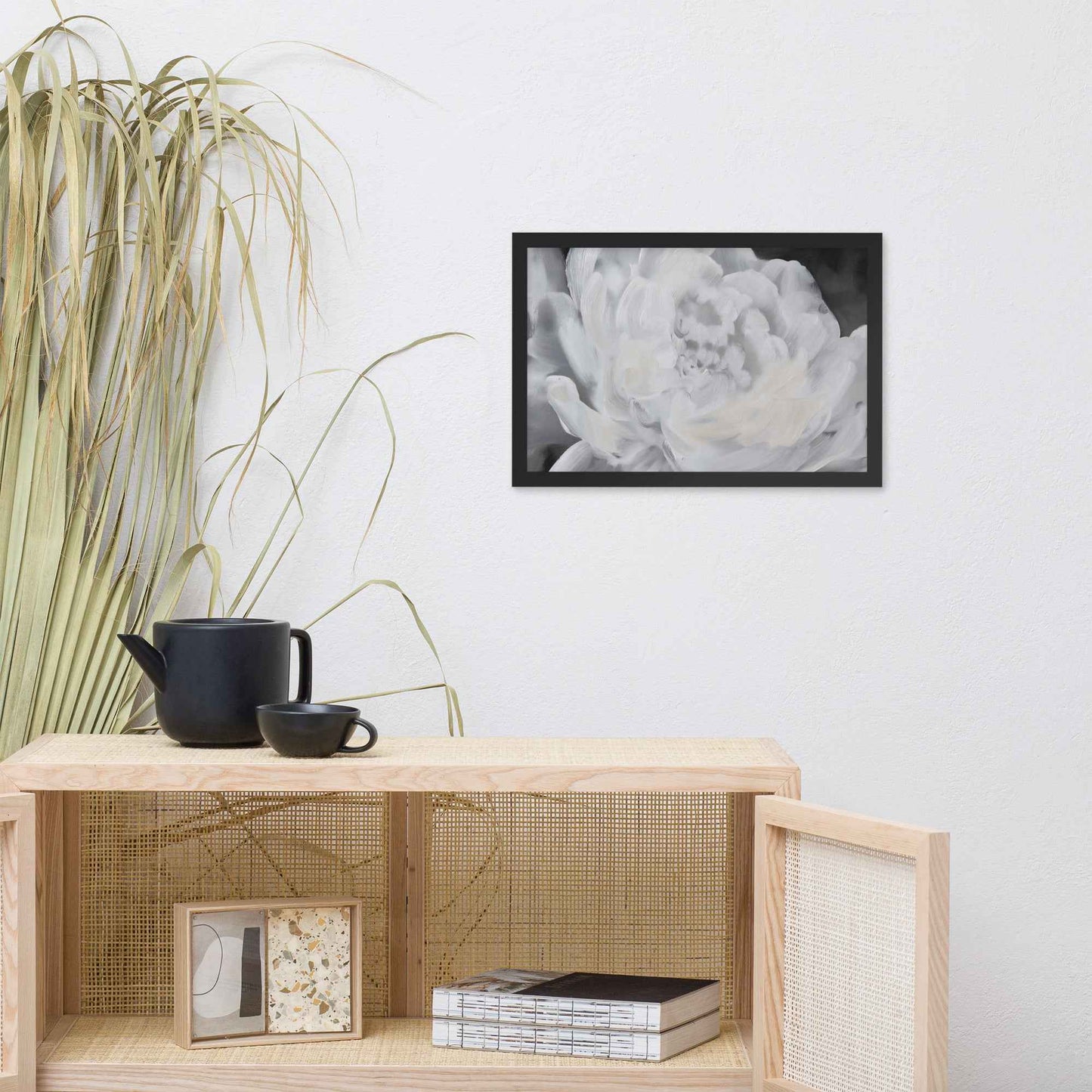 Shadowed Grace Digital Artwork Peony Oil Painting Framed Wall Art Print