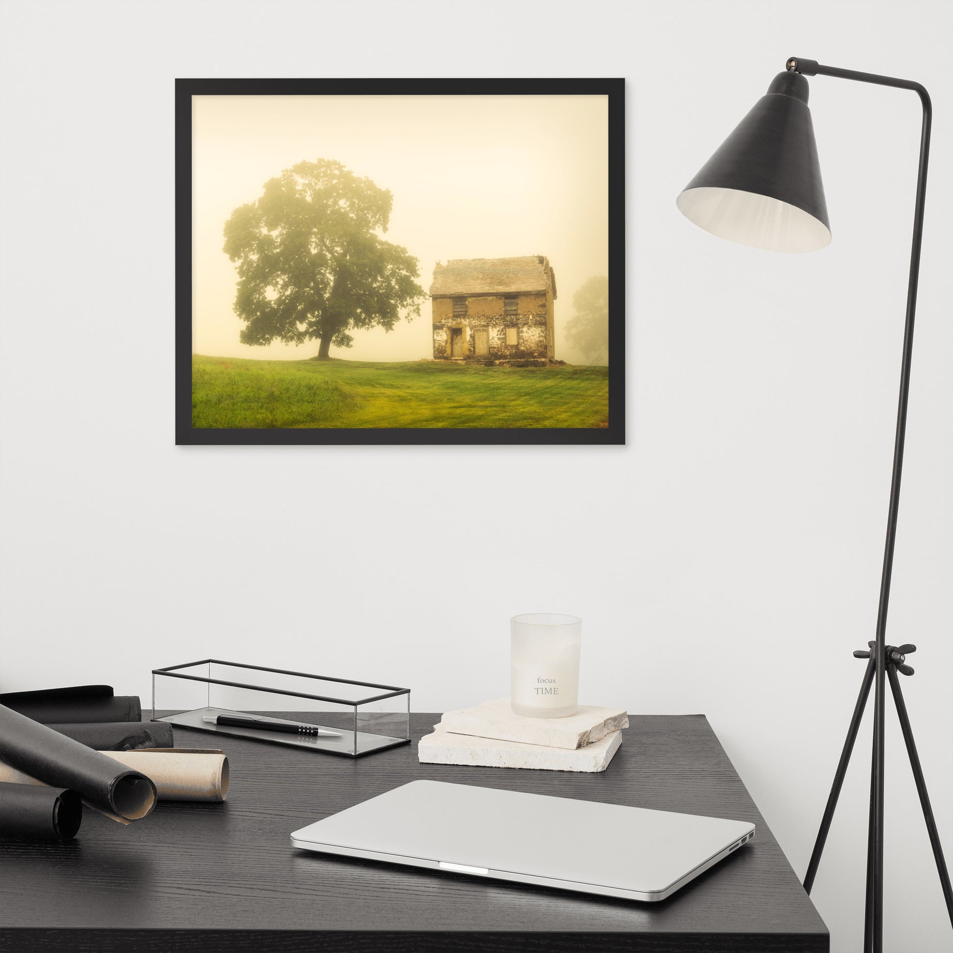 Home Office Art Prints: Abandoned House - Rustic / Rural / Country Style Landscape / Nature Framed Photo Paper Wall Art Prints - Artwork - Wall Decor