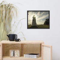 Turkey Point Lighthouse with Sun Flare Horizontal Framed Photo Paper Wall Art Prints