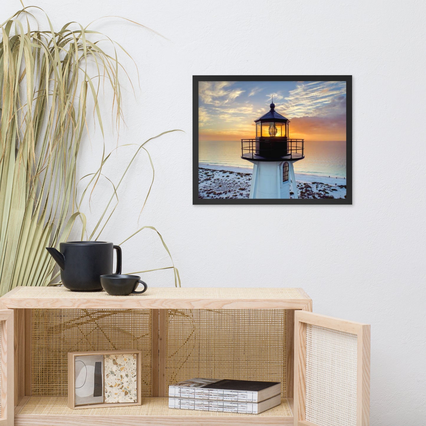 St Mark Lighthouse at Sunset Coastal Architectural Photograph Framed Wall Art Print