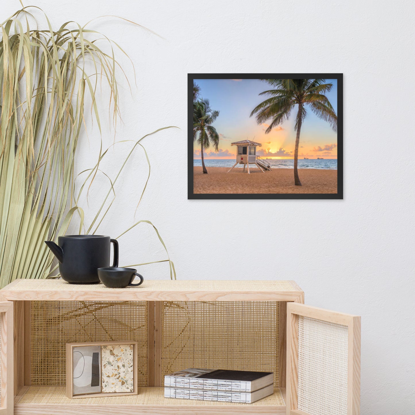 Sunrise Sentinel Coastal Beach Landscape Photograph Framed Wall Art Print