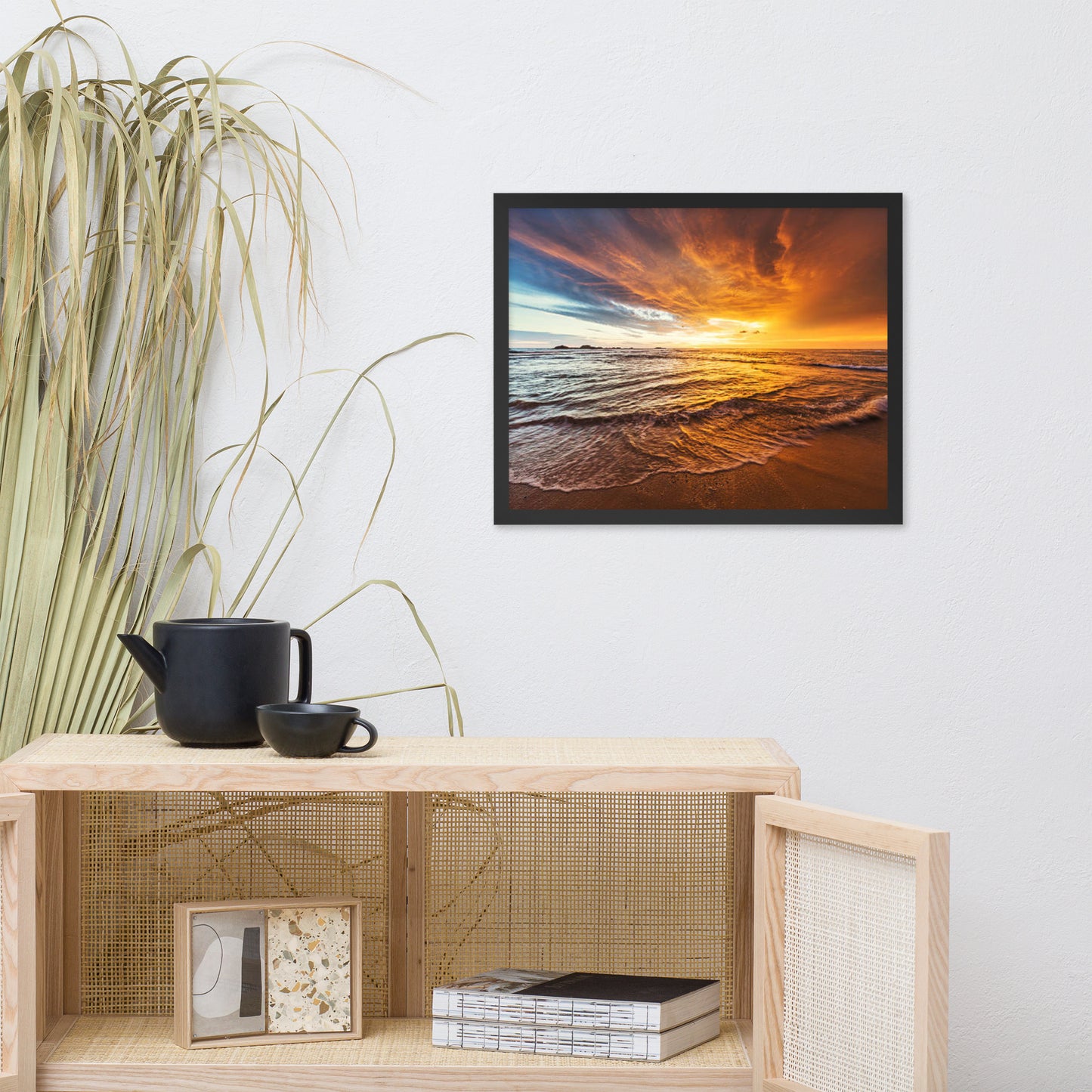 Tranquil Seascape Beach / Coastal Landscape Photograph Framed Wall Art Print