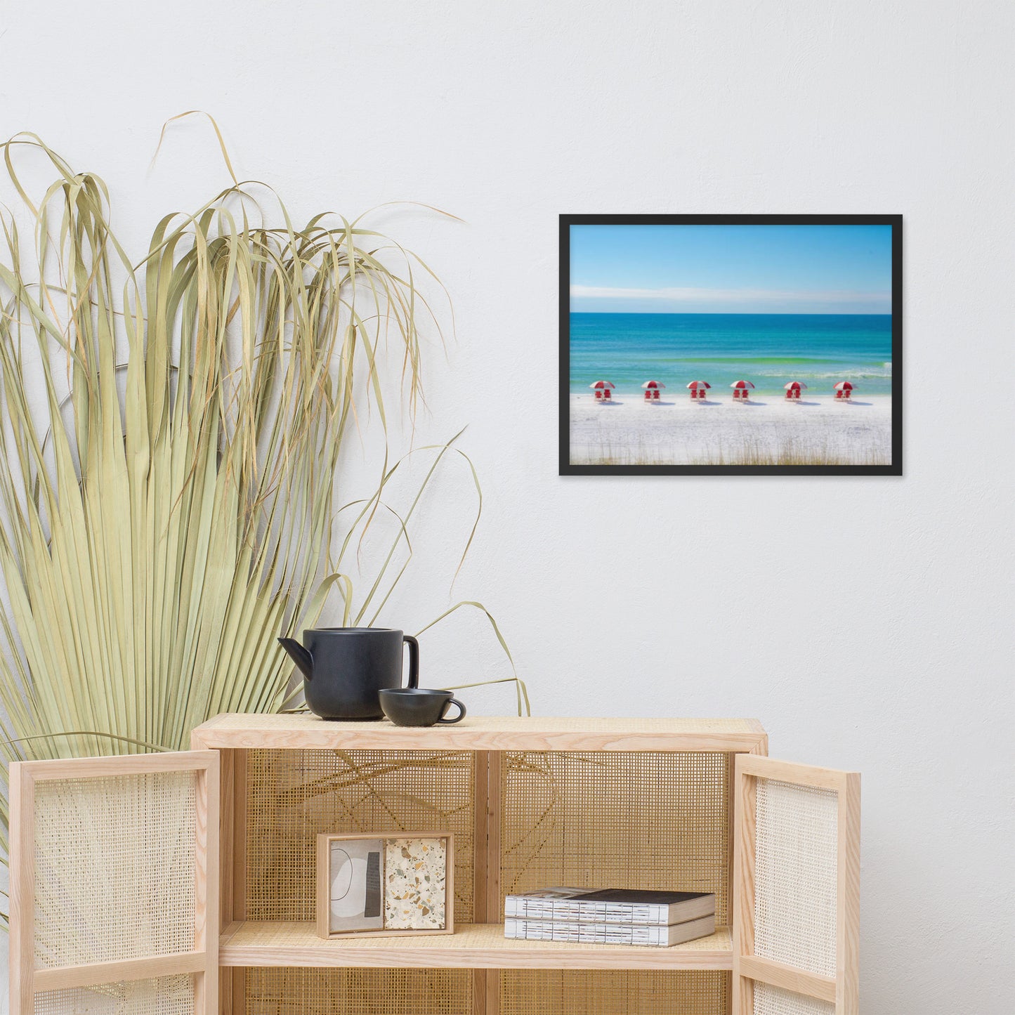 Life at the Beach Minimal Coastal / Beach Landscape Framed Wall Art Print