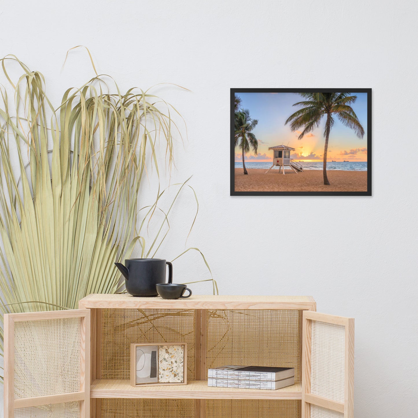 Sunrise Sentinel Coastal Beach Landscape Photograph Framed Wall Art Print