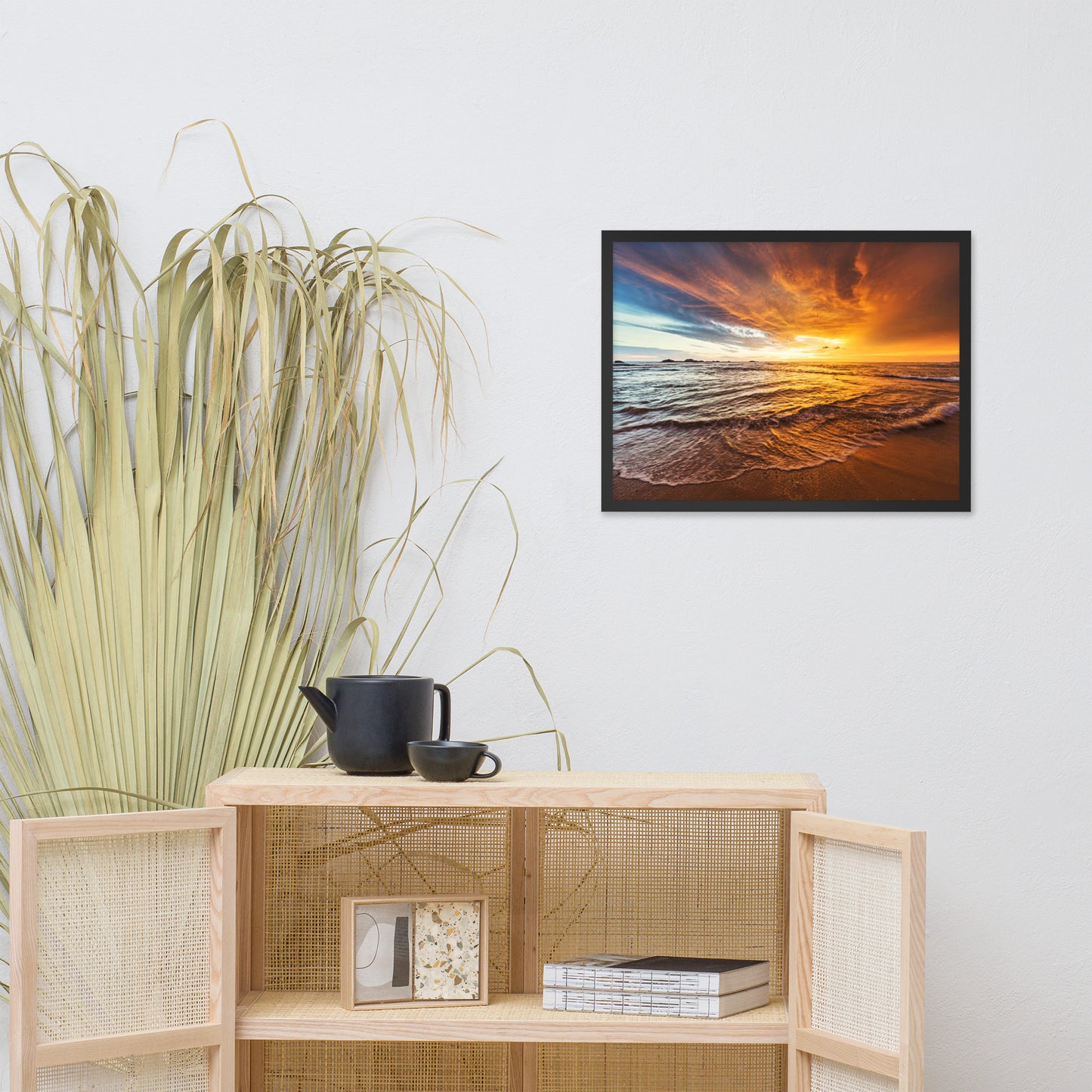 Tranquil Seascape Beach / Coastal Landscape Photograph Framed Wall Art Print