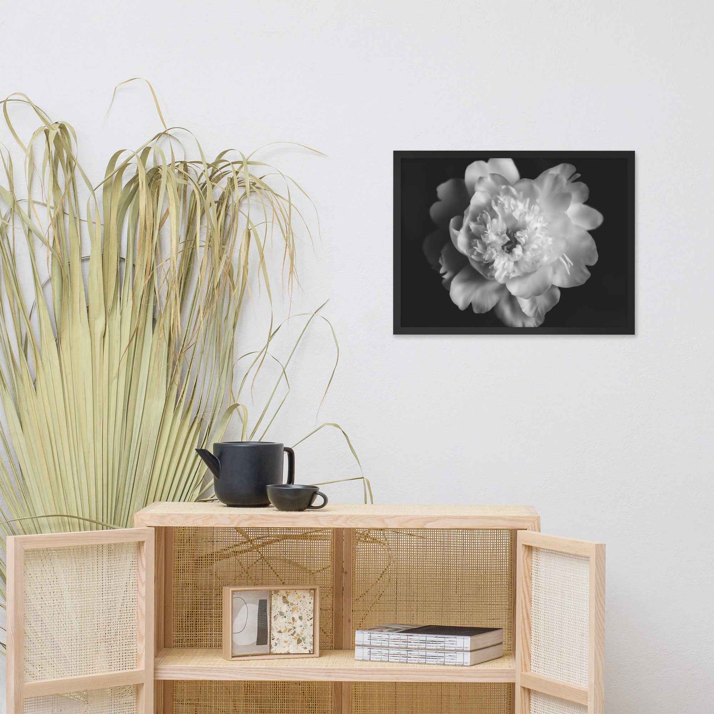 Lingering Fragrance Floral Photorealistic Digital Artwork Peonies Print Framed Wall Art