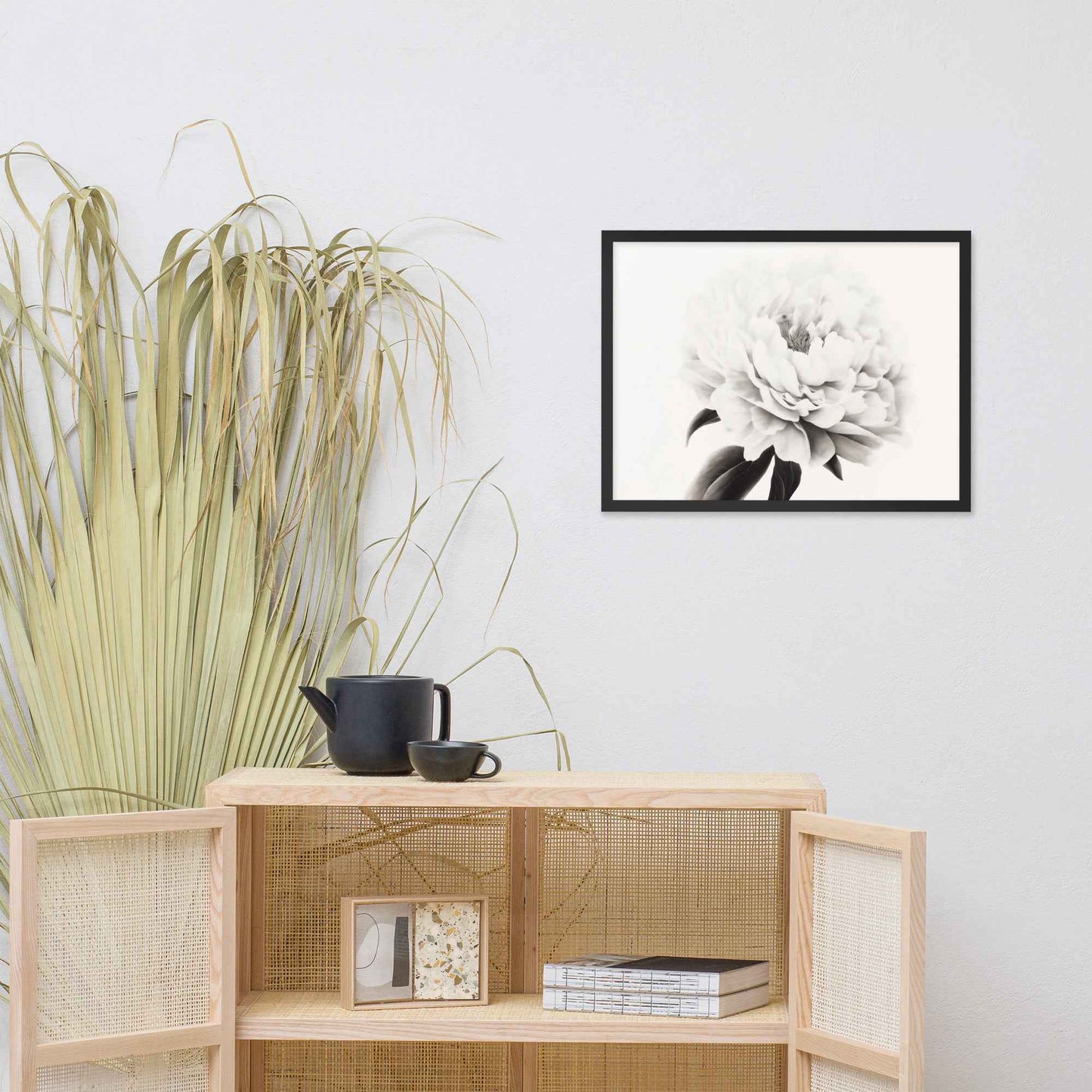 Pure Petals Floral Digital Artwork Abstract Peony Print Framed Wall Art