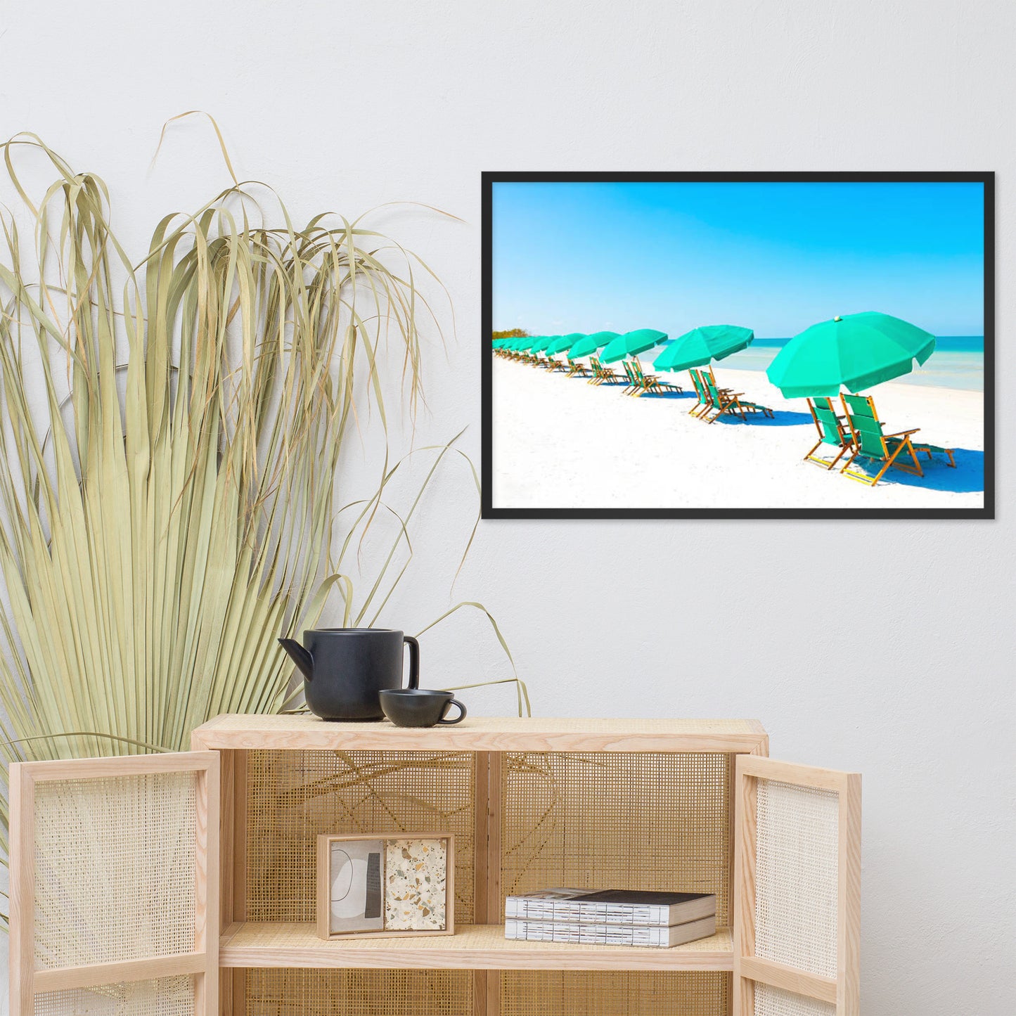 Lazy Days Coastal Beach Landscape Photograph Framed Wall Art Print