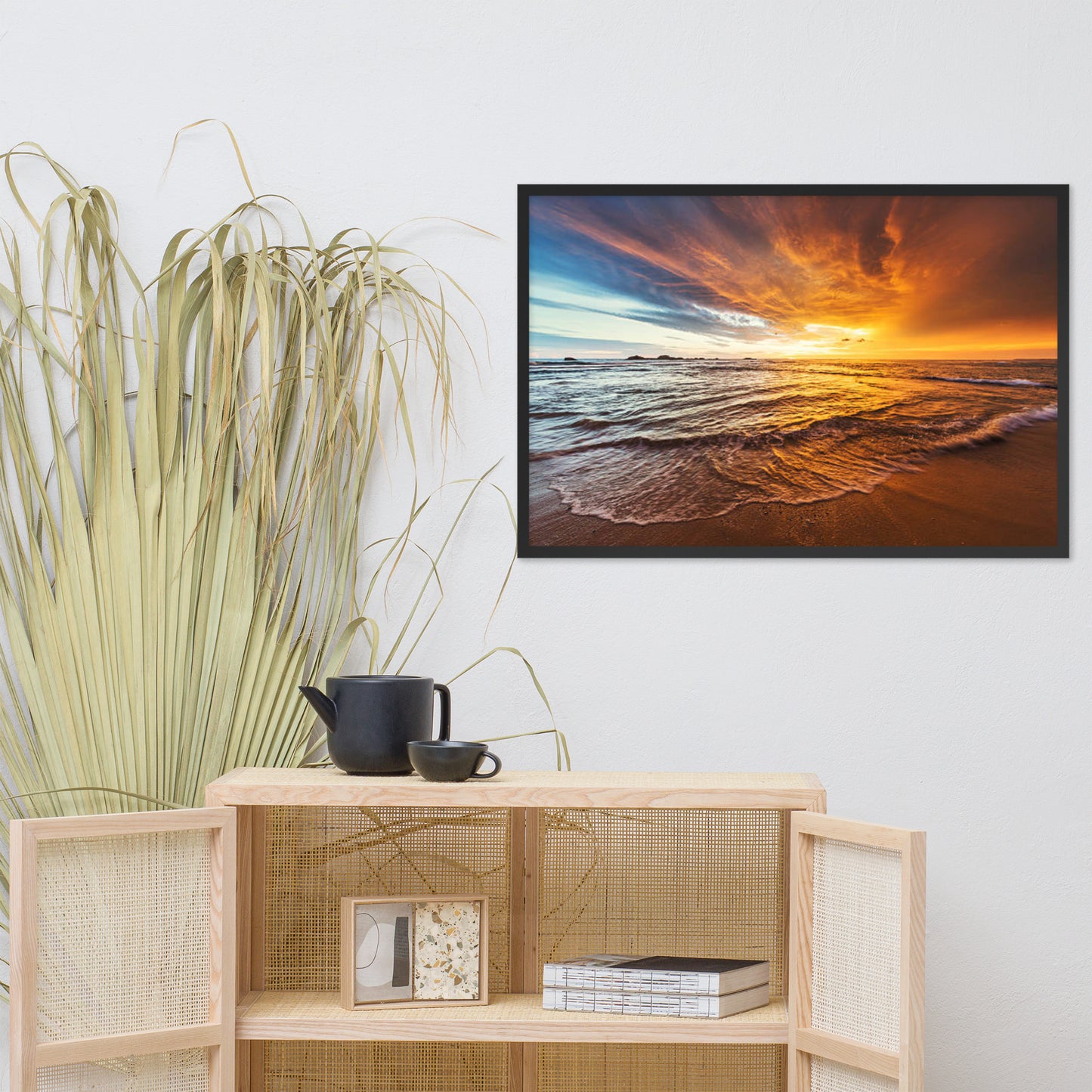 Tranquil Seascape Beach / Coastal Landscape Photograph Framed Wall Art Print