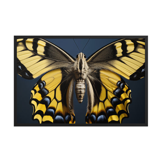 A Brushstroke of Nature Swallowtail Butterfly Close-up Photorealism Framed Art Print