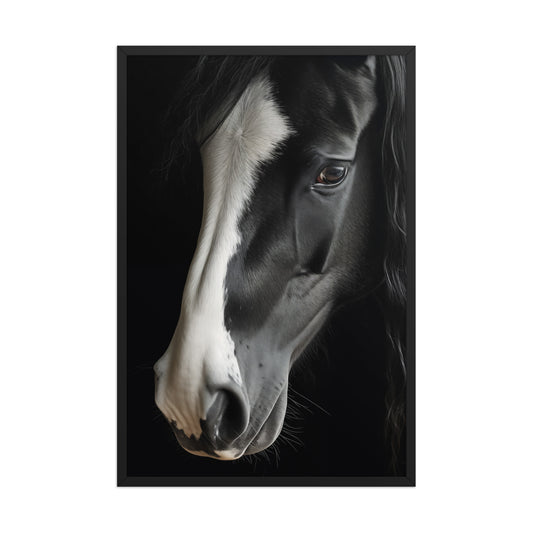 Ebony and Ivory Photorealistic Digital Artwork Framed Wall Art Print