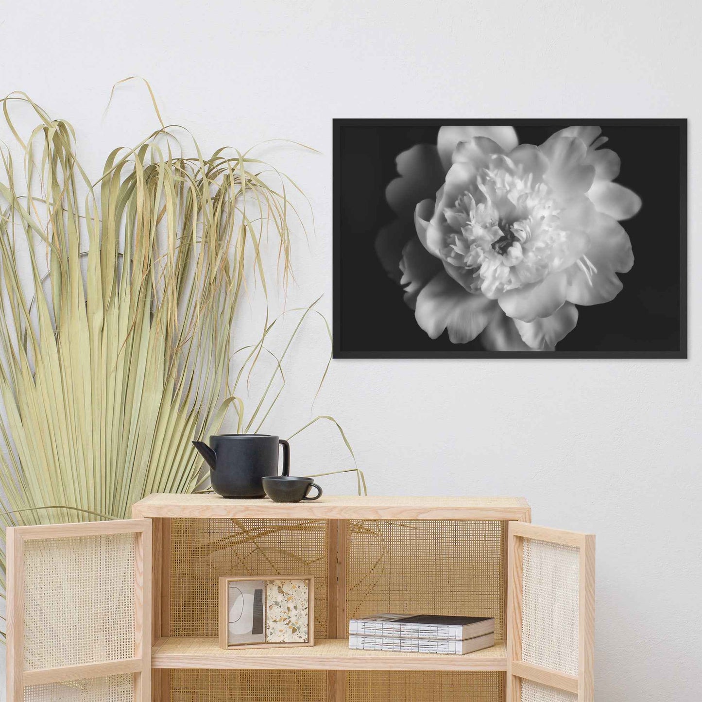Lingering Fragrance Floral Photorealistic Digital Artwork Peonies Print Framed Wall Art