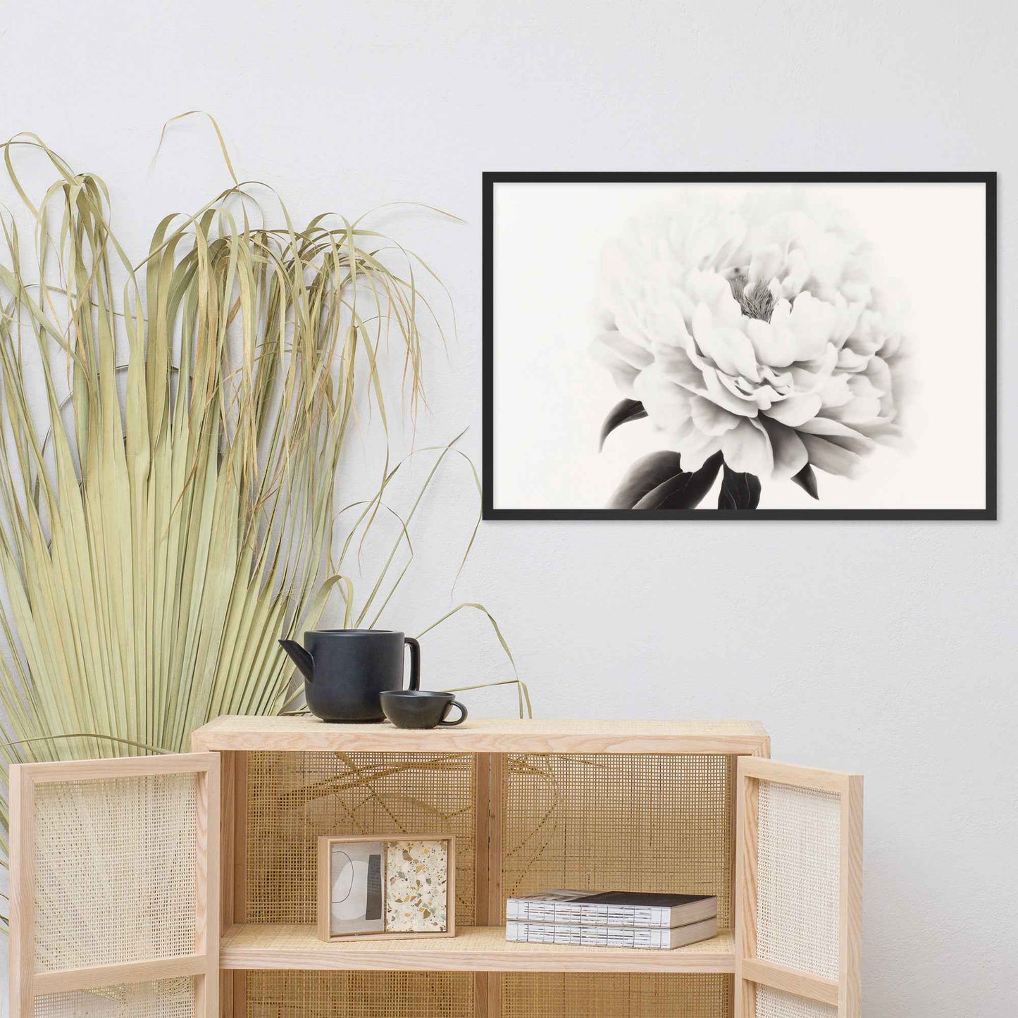 Pure Petals Floral Digital Artwork Abstract Peony Print Framed Wall Art