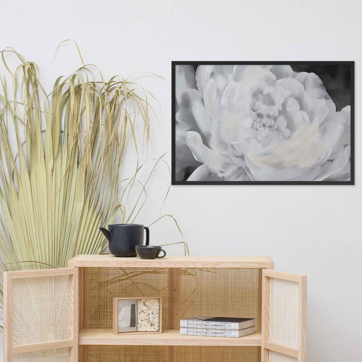 Shadowed Grace Digital Artwork Peony Oil Painting Framed Wall Art Print