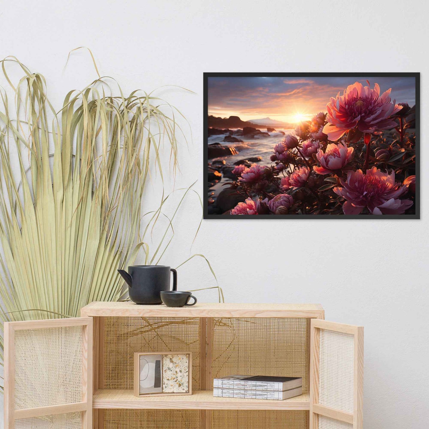 Floral Symphony Expressionism Painting Digital Artwork Framed Wall Art Print
