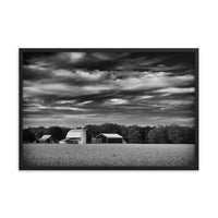 Barn in Field Black and White Framed Photo Paper Wall Art Prints