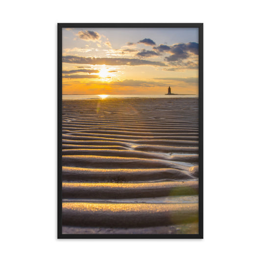 Sandbars and Sunset Coastal Landscape Framed Photo Paper Wall Art Prints