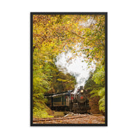 Steam Train with Autumn Foliage Rural Landscape Framed Photo Paper Wall Art Prints