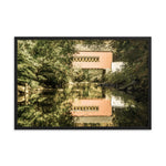 The Reflections of Wooddale Covered Bridge Aged Framed Photo Paper Wall Art Prints