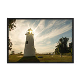 Turkey Point Lighthouse with Sun Flare Horizontal Framed Photo Paper Wall Art Prints