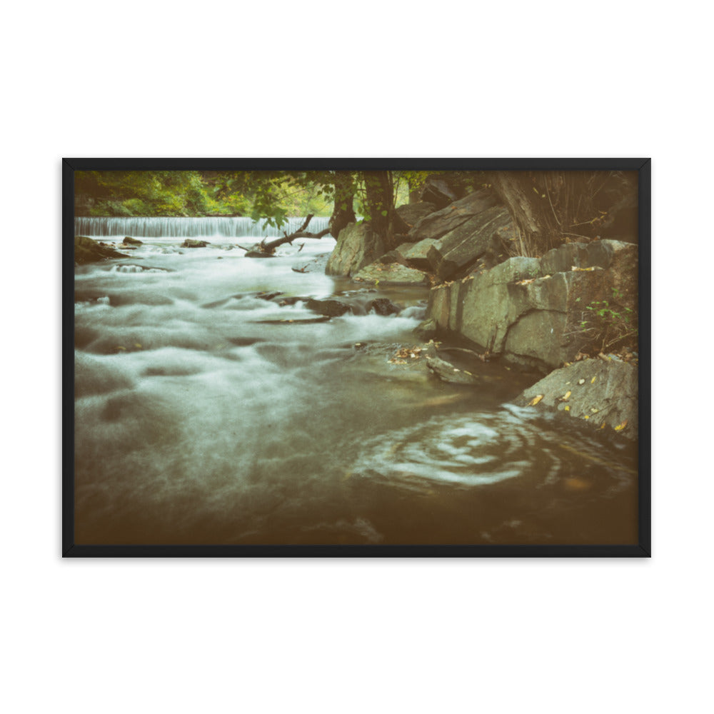 Water Swirl in the River Rustic Landscape Framed Photo Paper Wall Art Prints