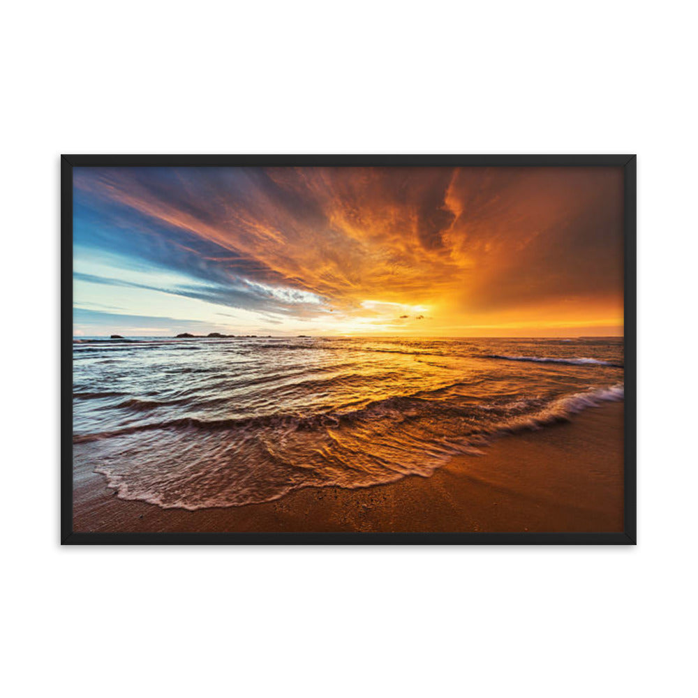 Tranquil Seascape Beach / Coastal Landscape Photograph Framed Wall Art Print