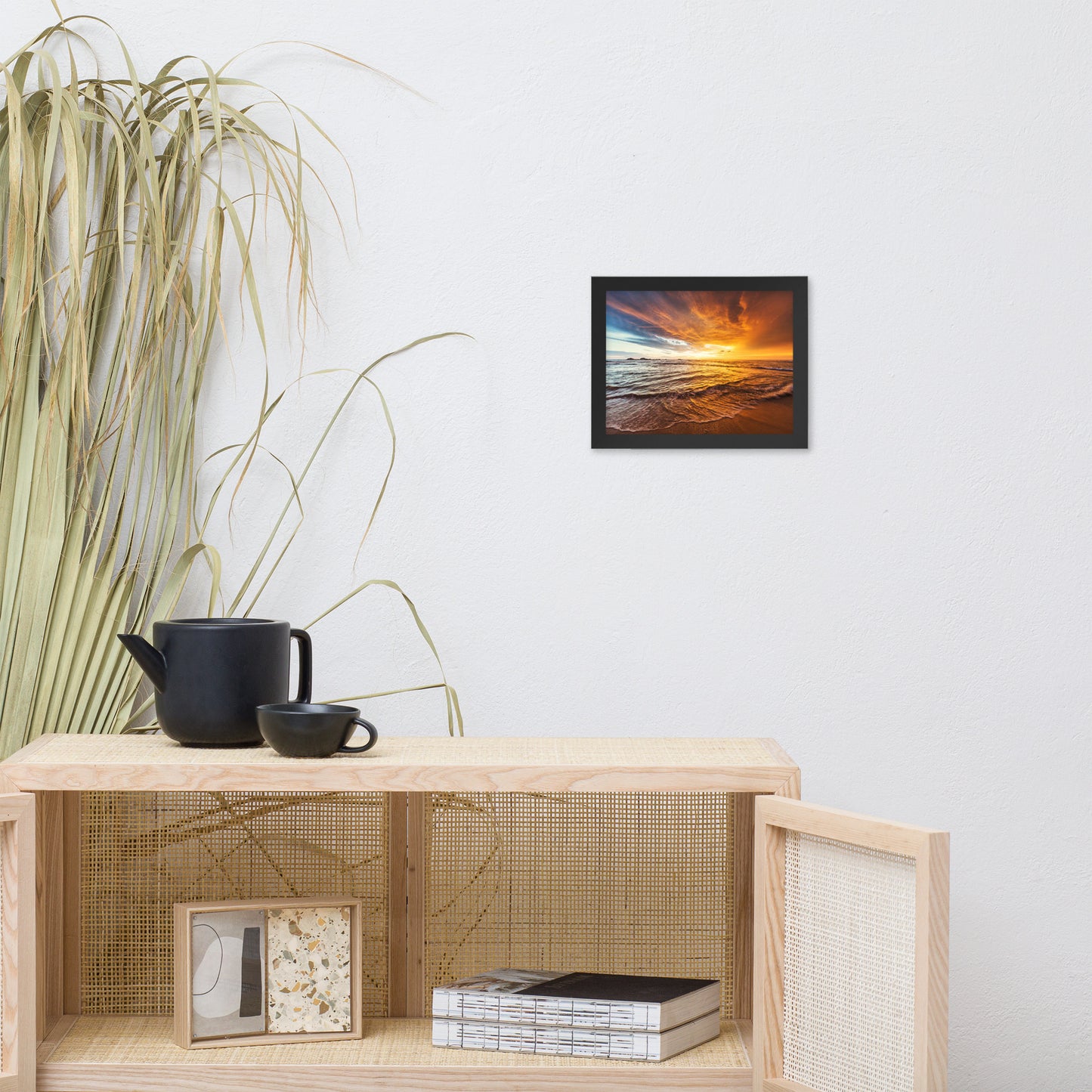 Tranquil Seascape Beach / Coastal Landscape Photograph Framed Wall Art Print