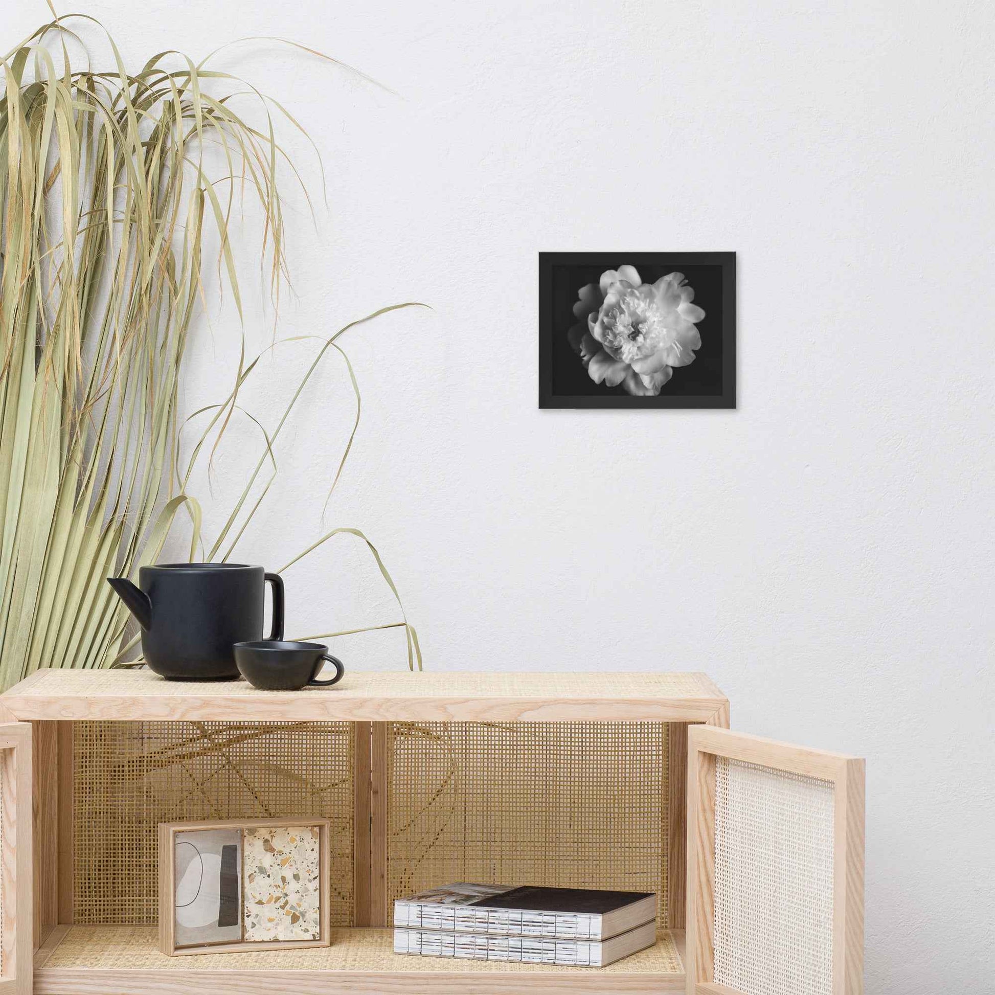 Lingering Fragrance Floral Photorealistic Digital Artwork Peonies Print Framed Wall Art