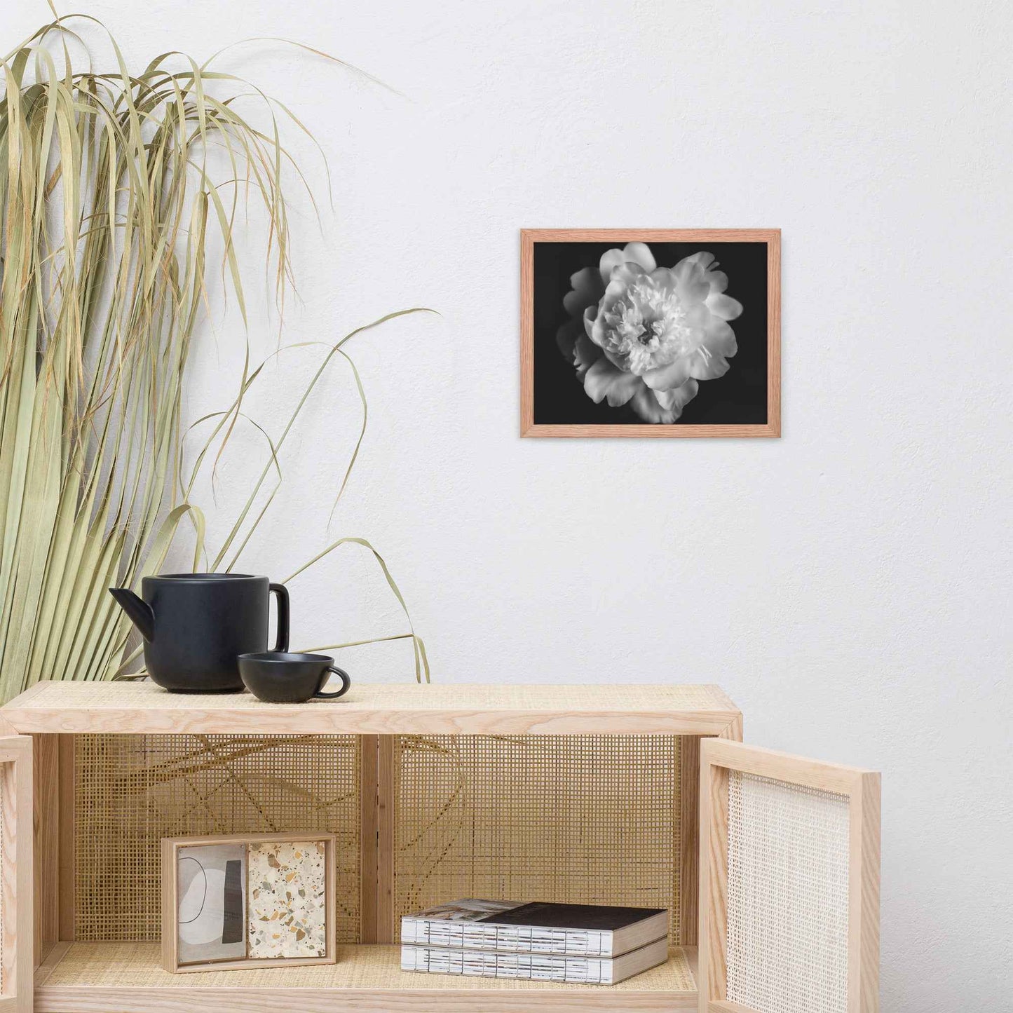 Lingering Fragrance Floral Photorealistic Digital Artwork Peonies Print Framed Wall Art