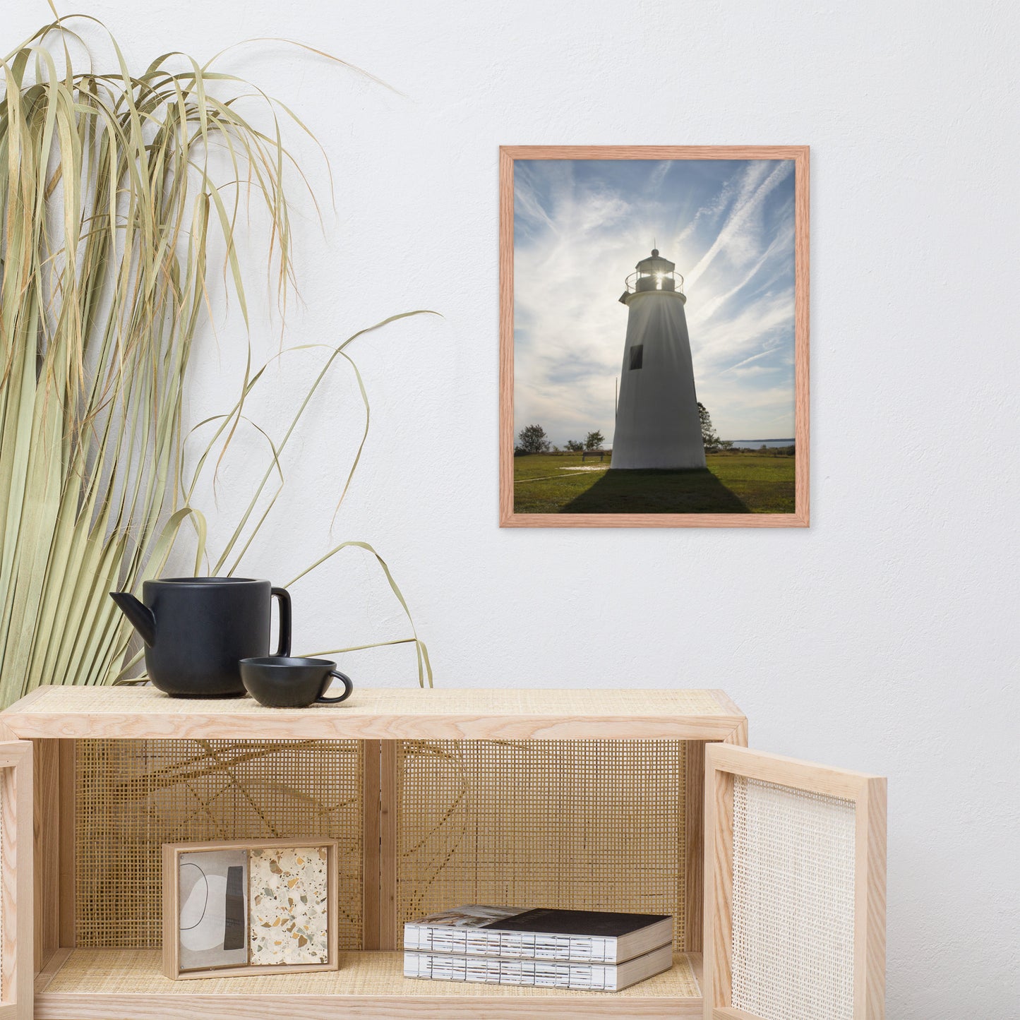 Turkey Point Lighthouse with Sun Flare Framed Photo Paper Wall Art Prints