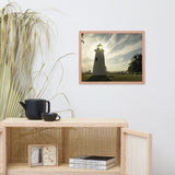 Turkey Point Lighthouse with Sun Flare Horizontal Framed Photo Paper Wall Art Prints