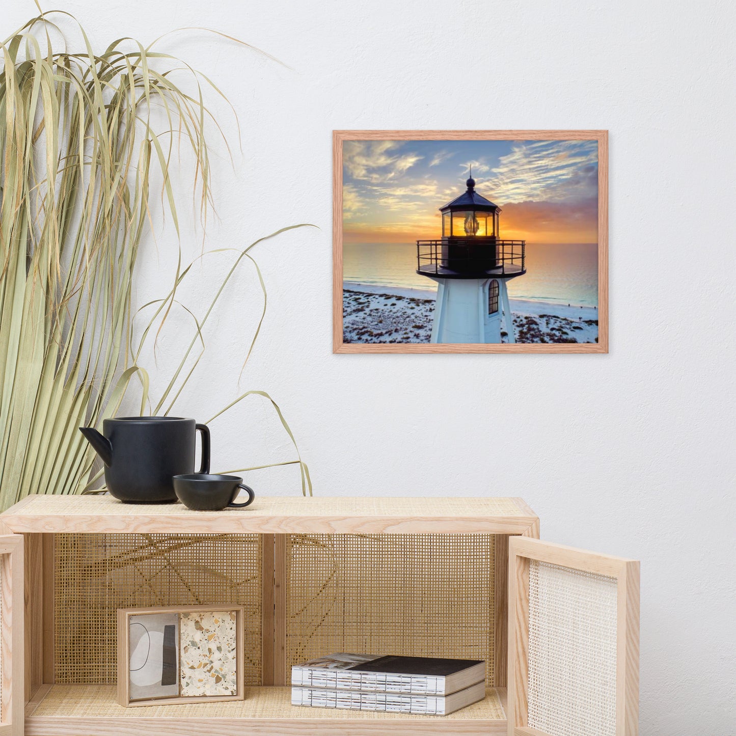 St Mark Lighthouse at Sunset Coastal Architectural Photograph Framed Wall Art Print