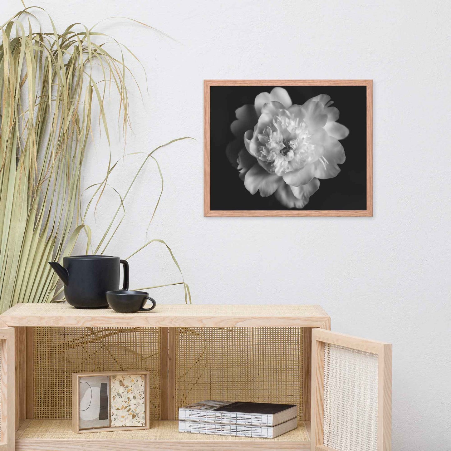 Lingering Fragrance Floral Photorealistic Digital Artwork Peonies Print Framed Wall Art
