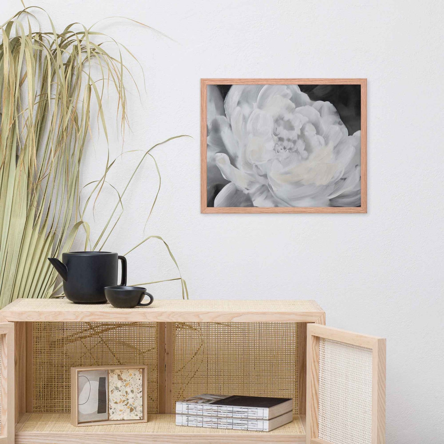 Shadowed Grace Digital Artwork Peony Oil Painting Framed Wall Art Print