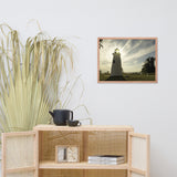 Turkey Point Lighthouse with Sun Flare Horizontal Framed Photo Paper Wall Art Prints
