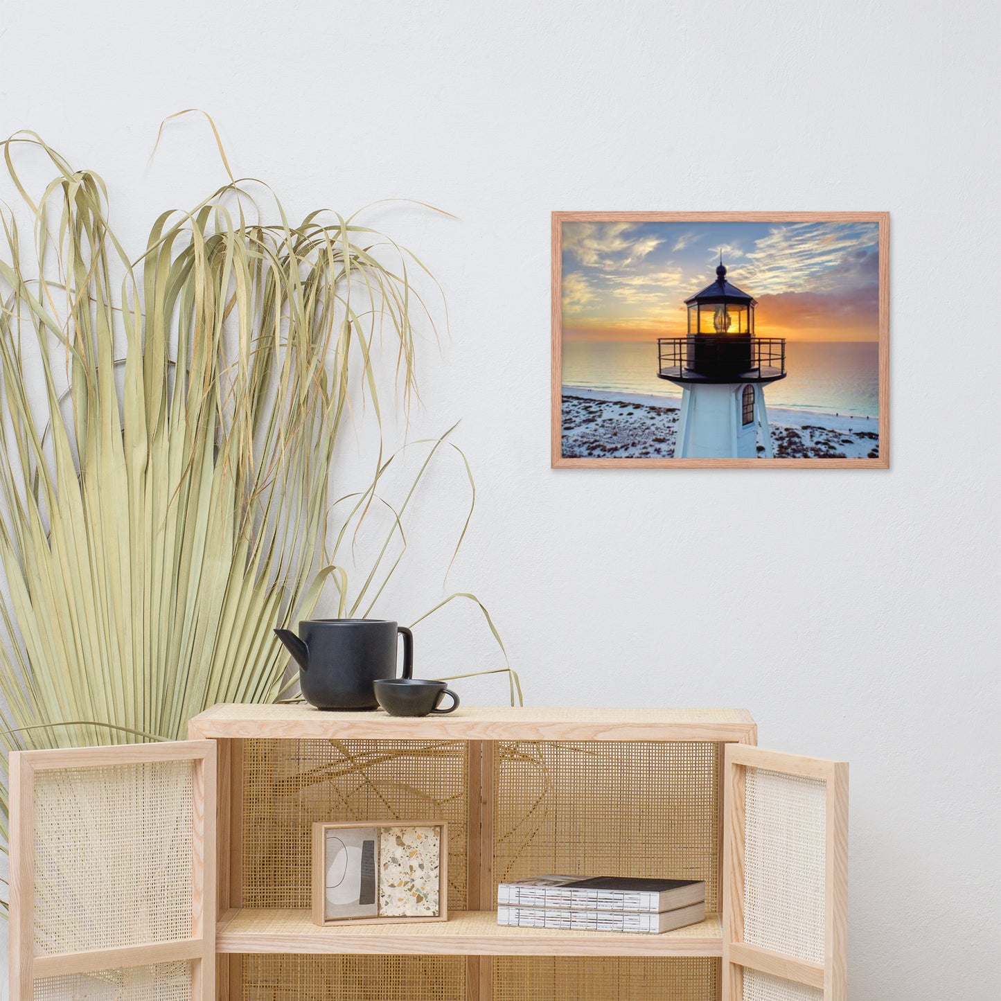 St Mark Lighthouse at Sunset Coastal Architectural Photograph Framed Wall Art Print