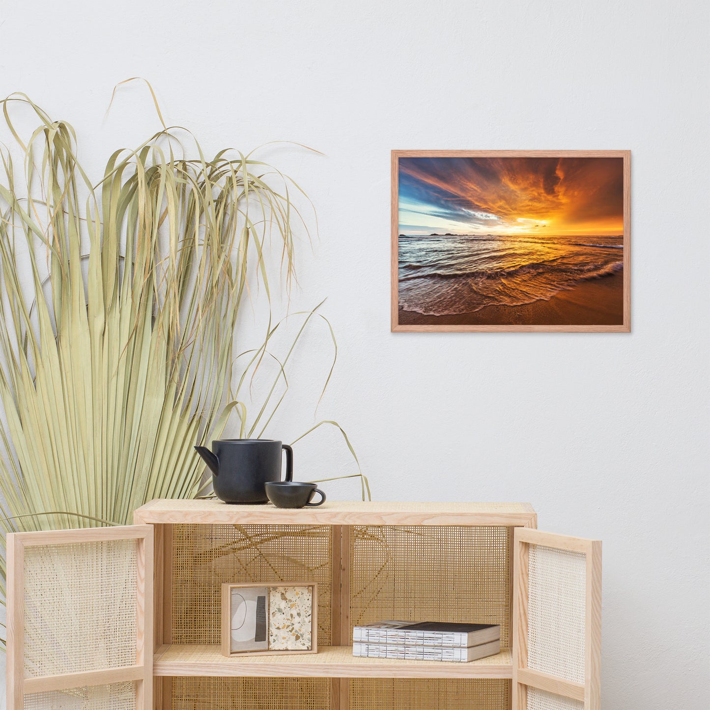 Tranquil Seascape Beach / Coastal Landscape Photograph Framed Wall Art Print