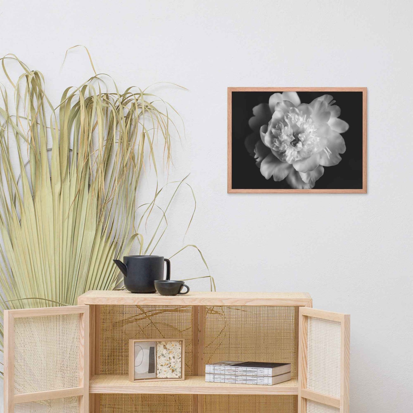 Lingering Fragrance Floral Photorealistic Digital Artwork Peonies Print Framed Wall Art