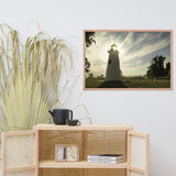 Turkey Point Lighthouse with Sun Flare Horizontal Framed Photo Paper Wall Art Prints